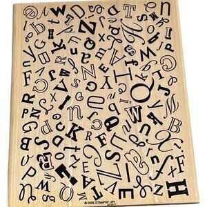 Alphabet Stamp Background Wood Rubber Stamp 2006 By Stampin Up!